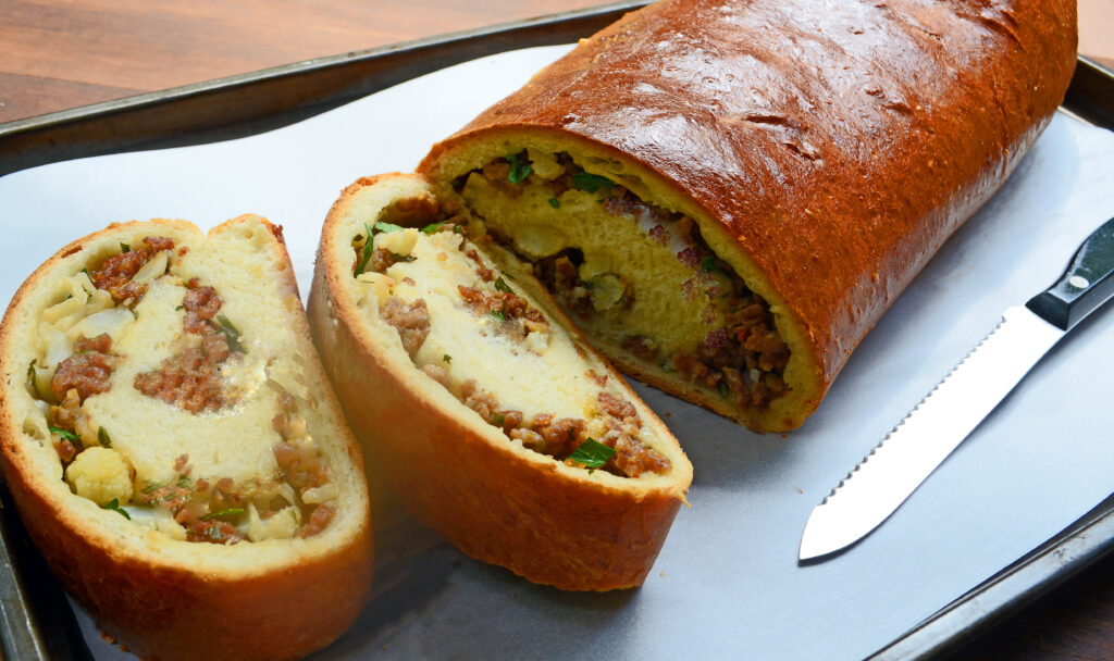 Italian Sausage and Cauliflower Bread Roll
