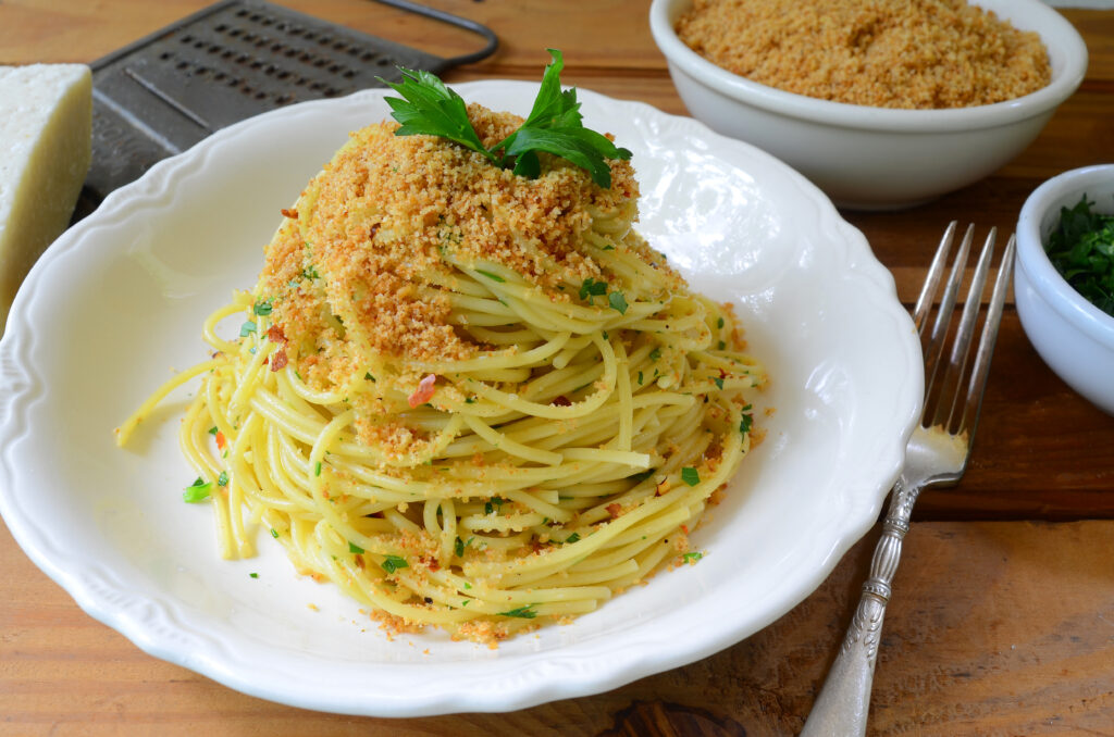 Pasta with Anchovies and Toasted Bread Crumbs